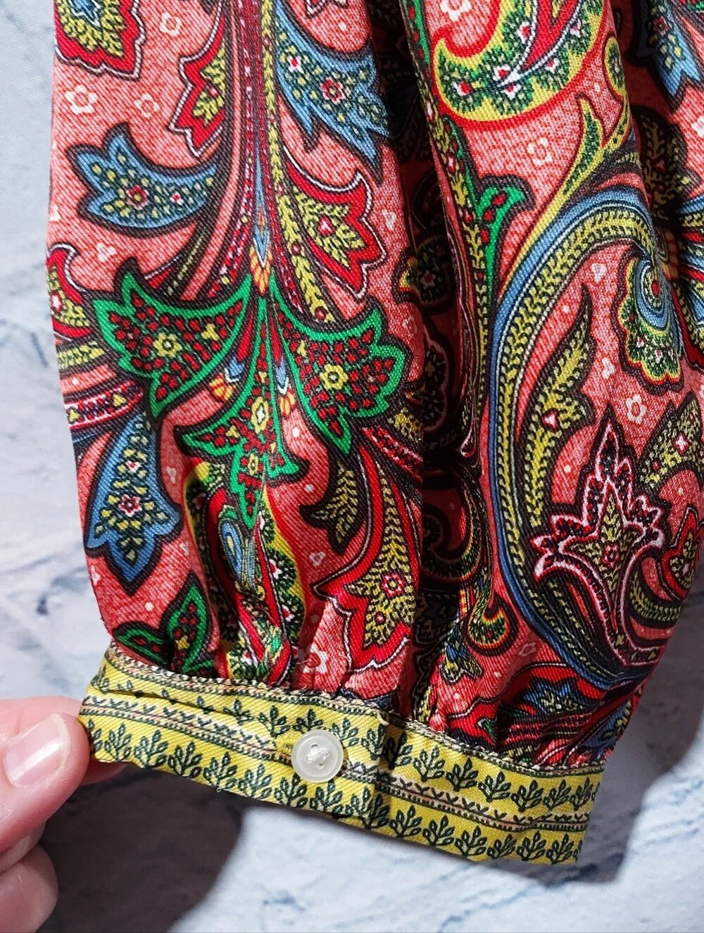 LOFT Small Colorful Paisley Satin Blouse Top Office Career Wear